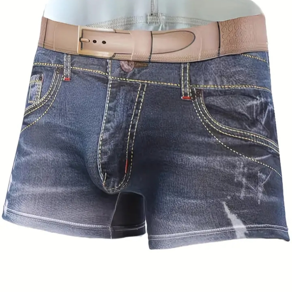 Breathable 3D Denim Men's Boxer Briefs